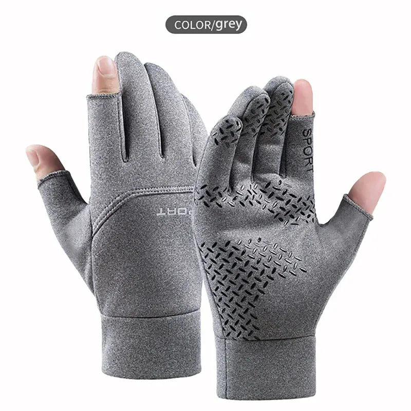 Guantes de Pesca Impermeables | Antideslizantes con Dedos Expuestos | Pantalla Táctil | Unisex