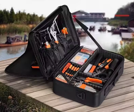 Bolsa de Pesca Multifuncional | Tela Oxford Impermeable | 3 Niveles con Correa y Funda para Carrito
