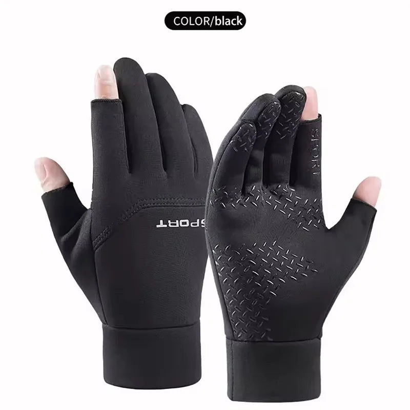 Guantes de Pesca Impermeables | Antideslizantes con Dedos Expuestos | Pantalla Táctil | Unisex