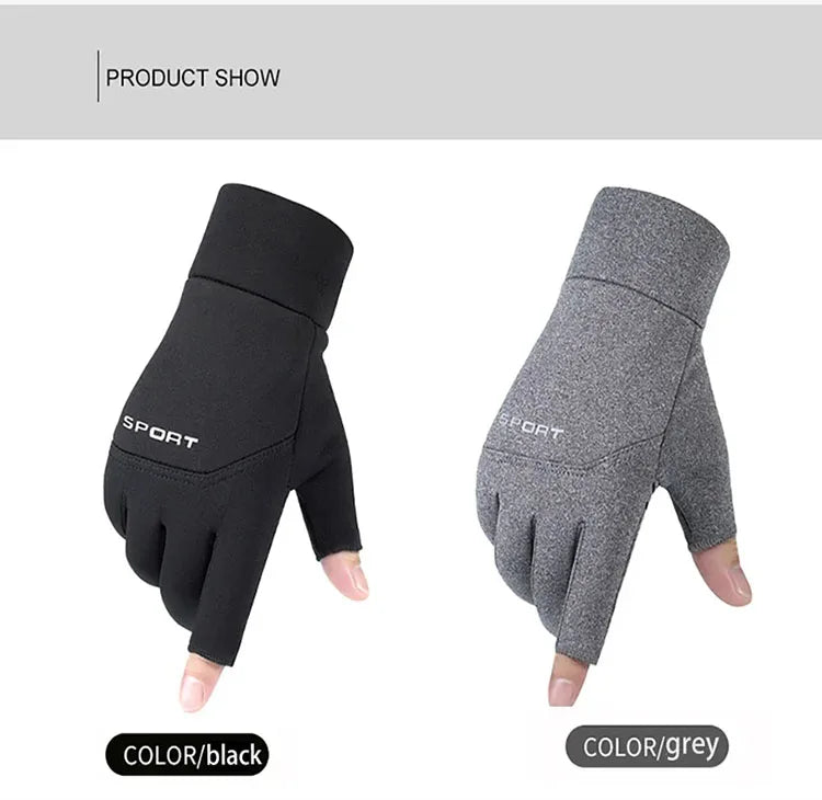 Guantes de Pesca Impermeables | Antideslizantes con Dedos Expuestos | Pantalla Táctil | Unisex