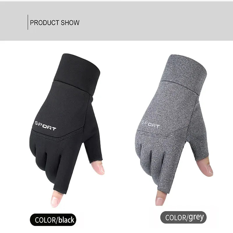 Guantes de Pesca Impermeables | Antideslizantes con Dedos Expuestos | Pantalla Táctil | Unisex